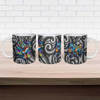 Chur Bro Shaka Sign Ceramic Mug New Zealand Koru Colorful Graffiti Splash