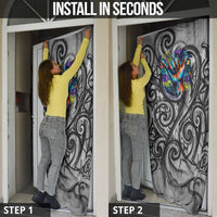Chur Bro Shaka Sign Door Cover New Zealand Koru Colorful Graffiti Splash