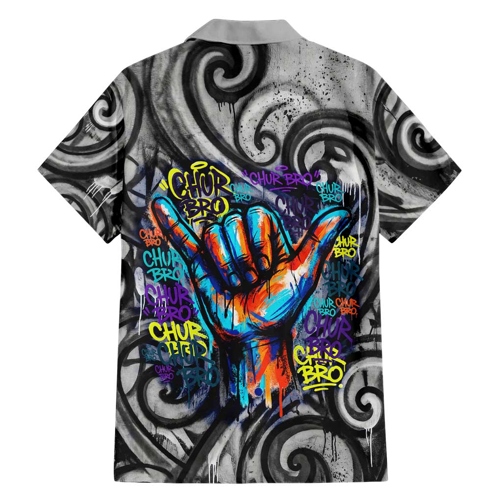 Chur Bro Shaka Sign Family Matching Long Sleeve Bodycon Dress and Hawaiian Shirt New Zealand Koru Colorful Graffiti Splash TS04 - Polynesian Pride