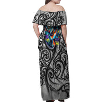 Chur Bro Shaka Sign Family Matching Off Shoulder Maxi Dress and Hawaiian Shirt New Zealand Koru Colorful Graffiti Splash TS04 - Polynesian Pride