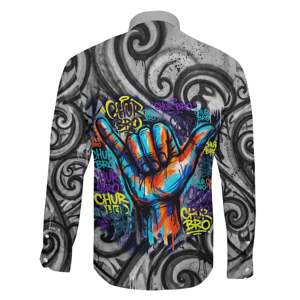 Chur Bro Shaka Sign Family Matching Off Shoulder Short Dress and Hawaiian Shirt New Zealand Koru Colorful Graffiti Splash TS04 - Polynesian Pride