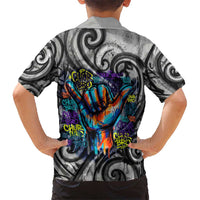 Chur Bro Shaka Sign Family Matching Tank Maxi Dress and Hawaiian Shirt New Zealand Koru Colorful Graffiti Splash TS04 - Polynesian Pride
