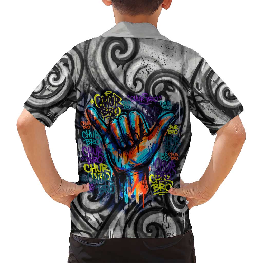Chur Bro Shaka Sign Hawaiian Shirt New Zealand Koru Colorful Graffiti Splash