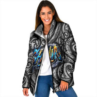 Chur Bro Shaka Sign Padded Jacket New Zealand Koru Colorful Graffiti Splash