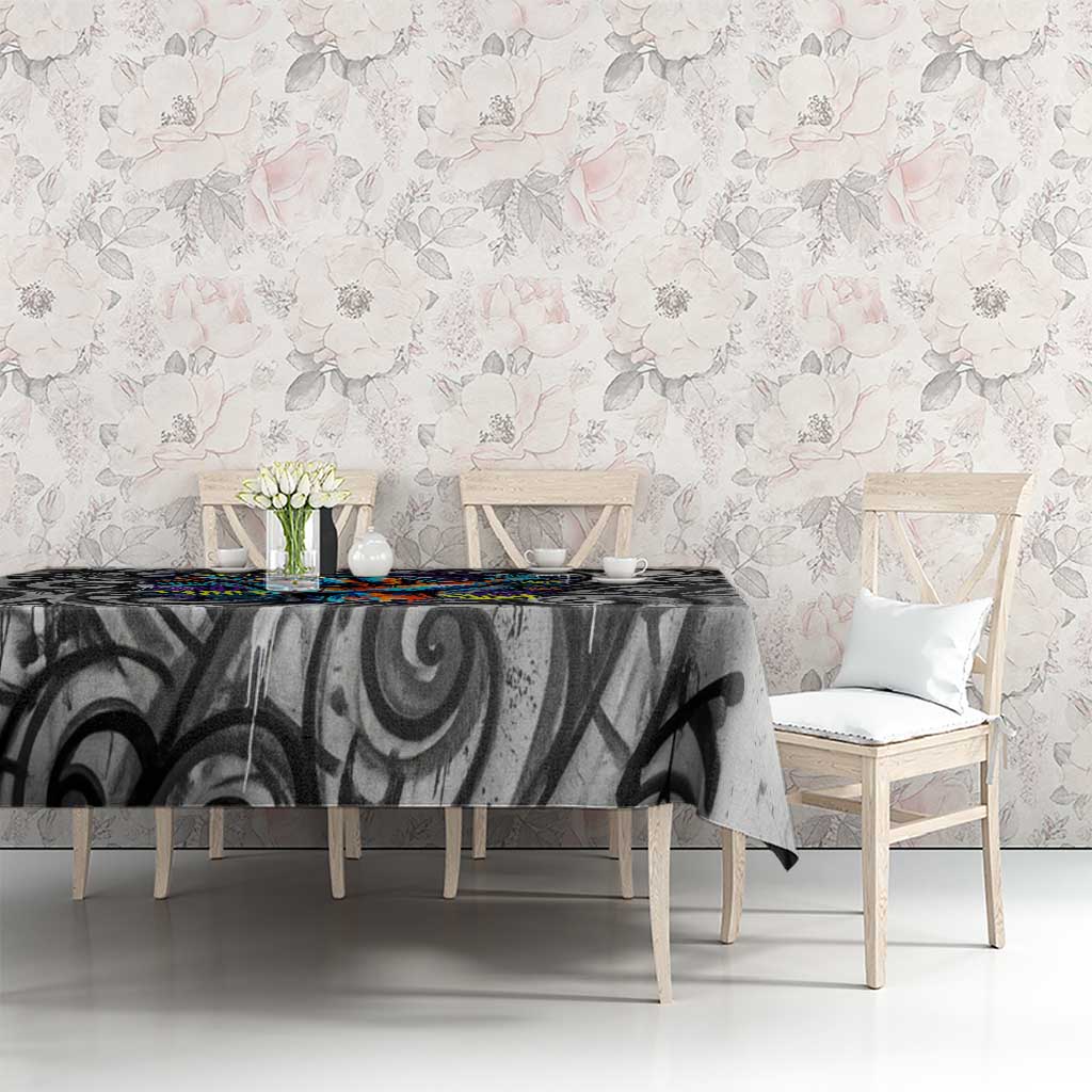 Chur Bro Shaka Sign Tablecloth New Zealand Koru Colorful Graffiti Splash