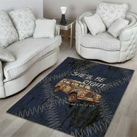 New Zealand She’ll Be Right Area Rug NZ Slang No. 8 Wire Map Pattern