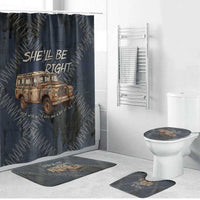 New Zealand She’ll Be Right Bathroom Set NZ Slang No. 8 Wire Map Pattern