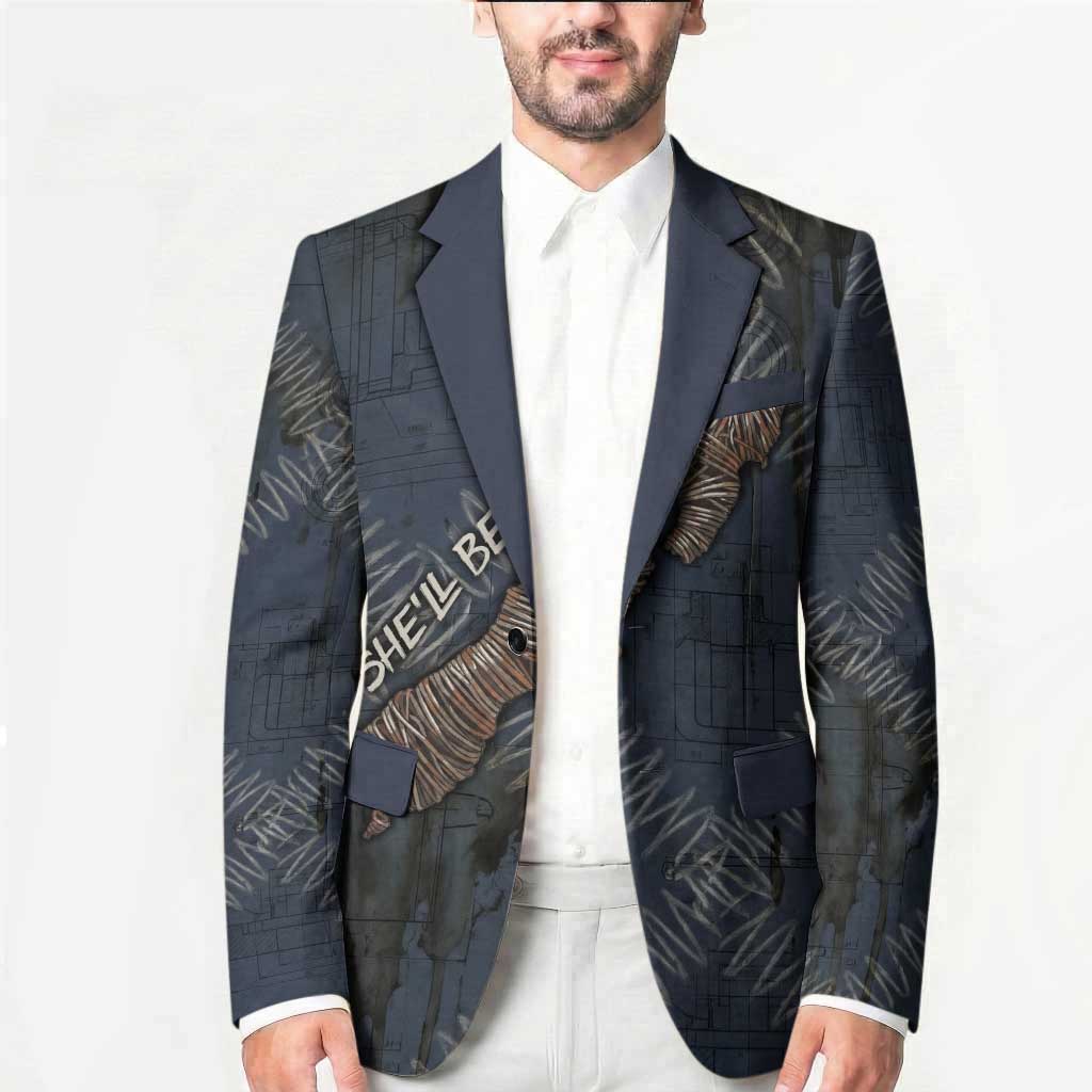 New Zealand She’ll Be Right Blazer NZ Slang No. 8 Wire Map Pattern