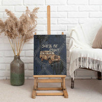 New Zealand She’ll Be Right Canvas Wall Art NZ Slang No. 8 Wire Map Pattern