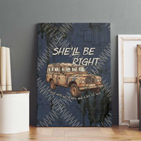 New Zealand She’ll Be Right Canvas Wall Art NZ Slang No. 8 Wire Map Pattern