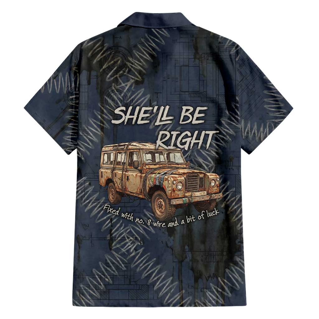 New Zealand She’ll Be Right Family Matching Summer Maxi Dress and Hawaiian Shirt NZ Slang No. 8 Wire Map Pattern