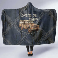 New Zealand She’ll Be Right Hooded Blanket NZ Slang No. 8 Wire Map Pattern