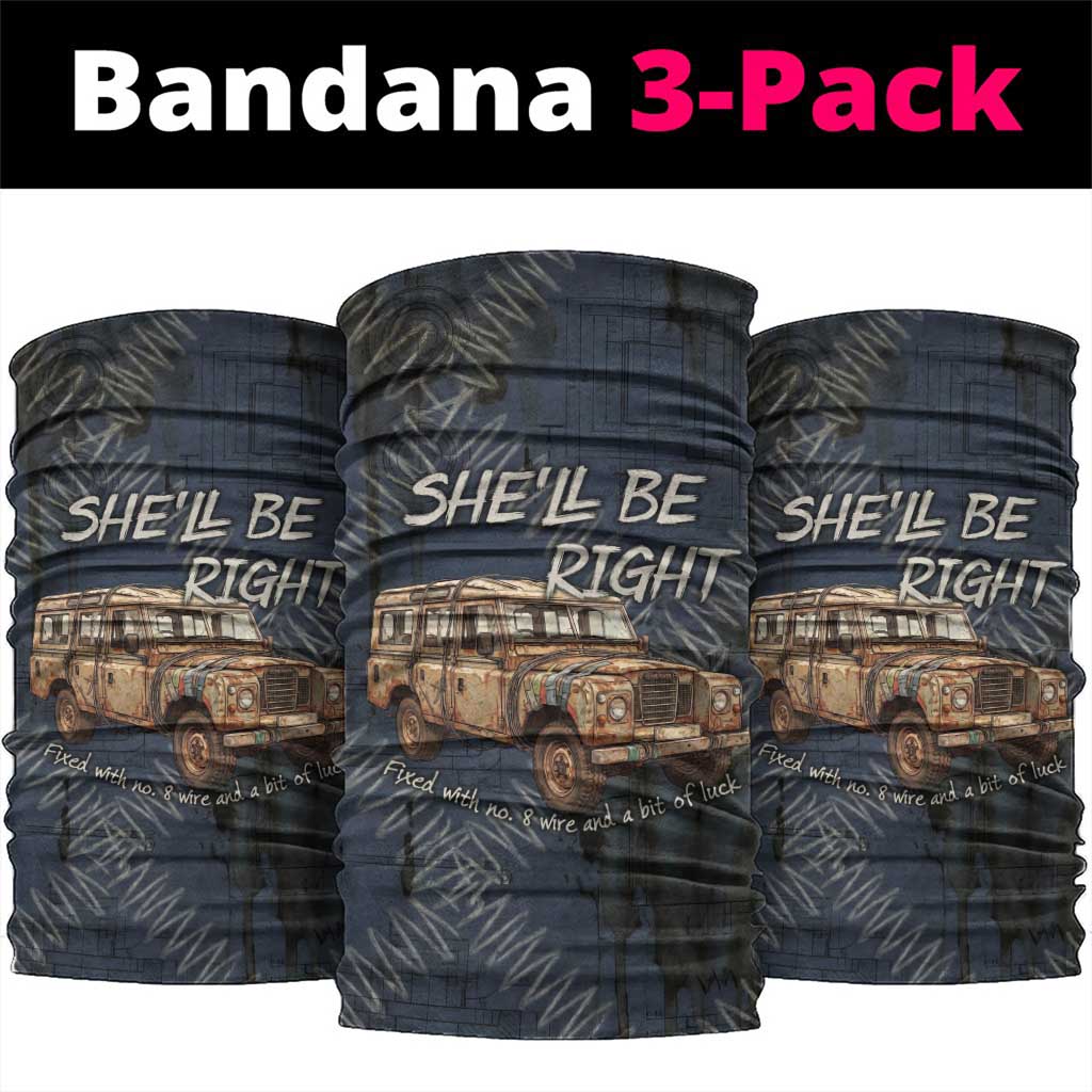 New Zealand She’ll Be Right Neck Gaiter NZ Slang No. 8 Wire Map Pattern