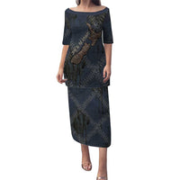 New Zealand She’ll Be Right Puletasi NZ Slang No. 8 Wire Map Pattern