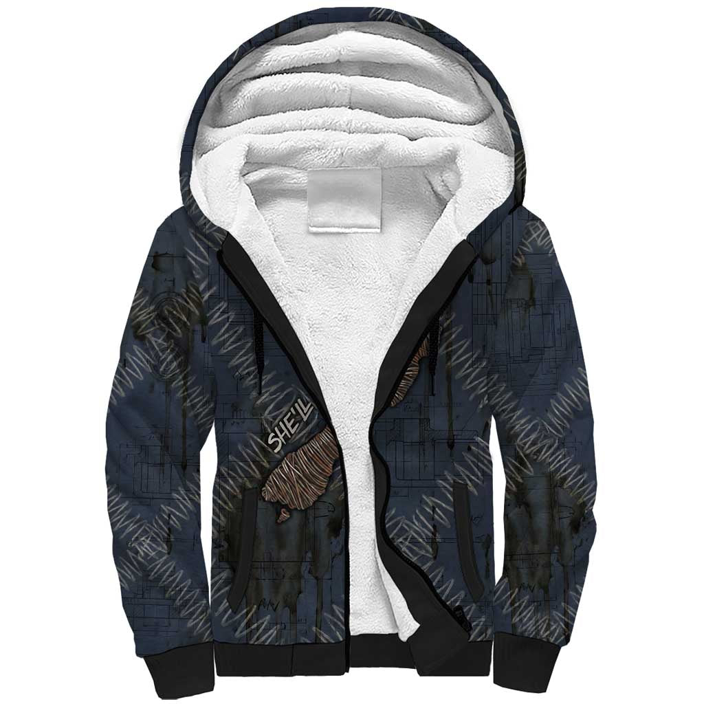 New Zealand She’ll Be Right Sherpa Hoodie NZ Slang No. 8 Wire Map Pattern