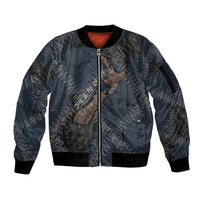 New Zealand She’ll Be Right Sleeve Zip Bomber Jacket NZ Slang No. 8 Wire Map Pattern