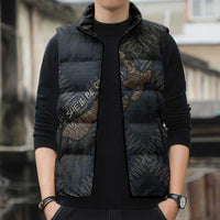 New Zealand She’ll Be Right Sleeveless Puffer Jacket NZ Slang No. 8 Wire Map Pattern