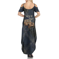 New Zealand She’ll Be Right Summer Maxi Dress NZ Slang No. 8 Wire Map Pattern