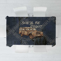 New Zealand She’ll Be Right Tablecloth NZ Slang No. 8 Wire Map Pattern