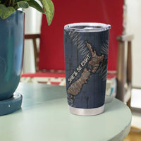 New Zealand She’ll Be Right Tumbler Cup NZ Slang No. 8 Wire Map Pattern