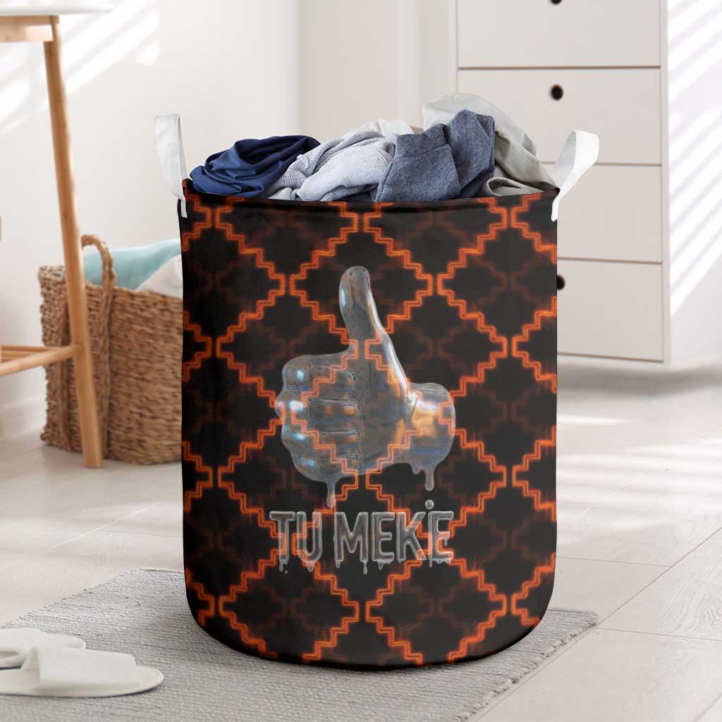 Tu Meke Maori New Zealand Slang Laundry Basket with Glow Neon Step Style
