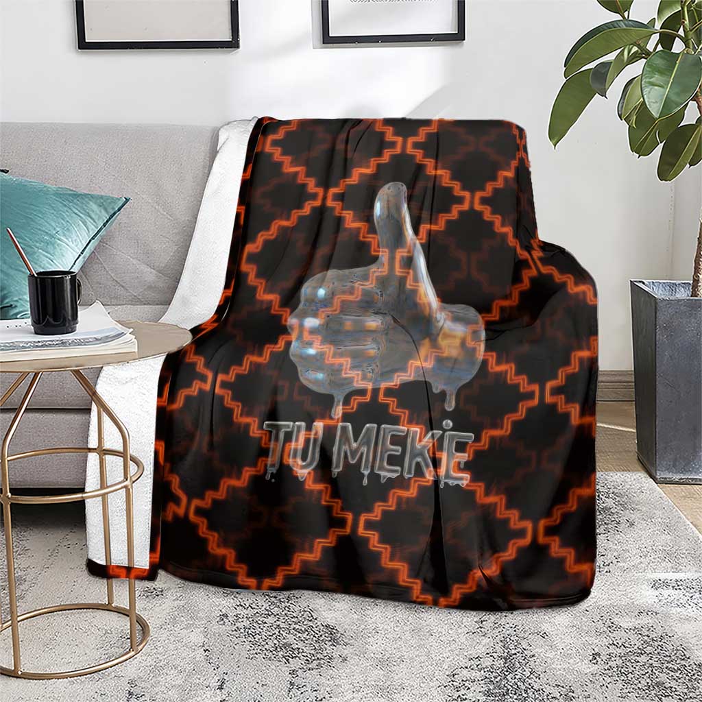 Tu Meke Maori New Zealand Slang Blanket with Glow Neon Step Style