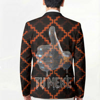 Tu Meke Maori New Zealand Slang Blazer with Glow Neon Step Style