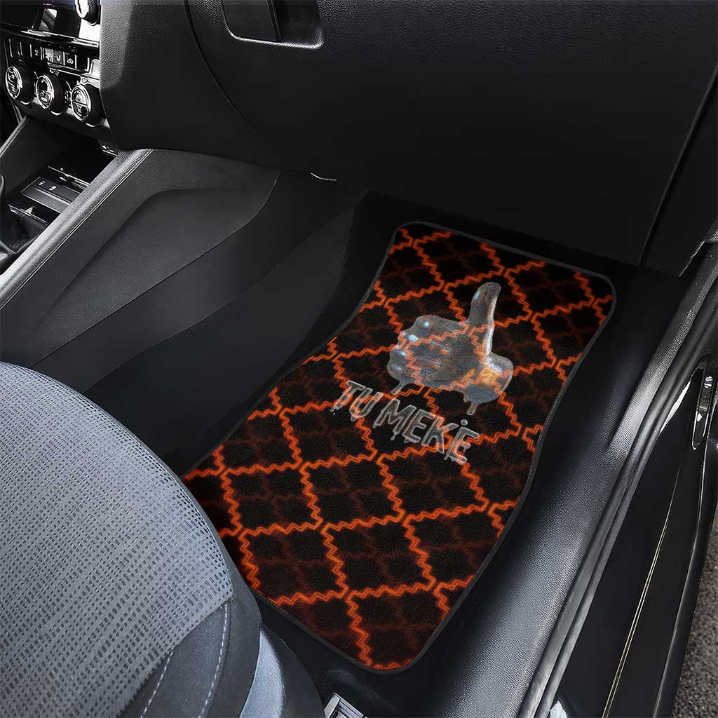 Tu Meke Maori New Zealand Slang Car Mats with Glow Neon Step Style
