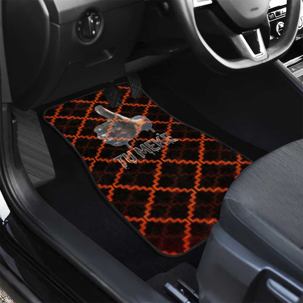 Tu Meke Maori New Zealand Slang Car Mats with Glow Neon Step Style