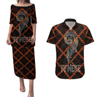 Tu Meke Maori New Zealand Slang Couples Matching Puletasi and Hawaiian Shirt with Glow Neon Step Style