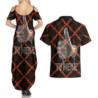 Tu Meke Maori New Zealand Slang Couples Matching Summer Maxi Dress and Hawaiian Shirt with Glow Neon Step Style TS04 - Polynesian Pride