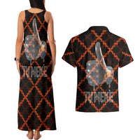 Tu Meke Maori New Zealand Slang Couples Matching Tank Maxi Dress and Hawaiian Shirt with Glow Neon Step Style TS04 - Polynesian Pride