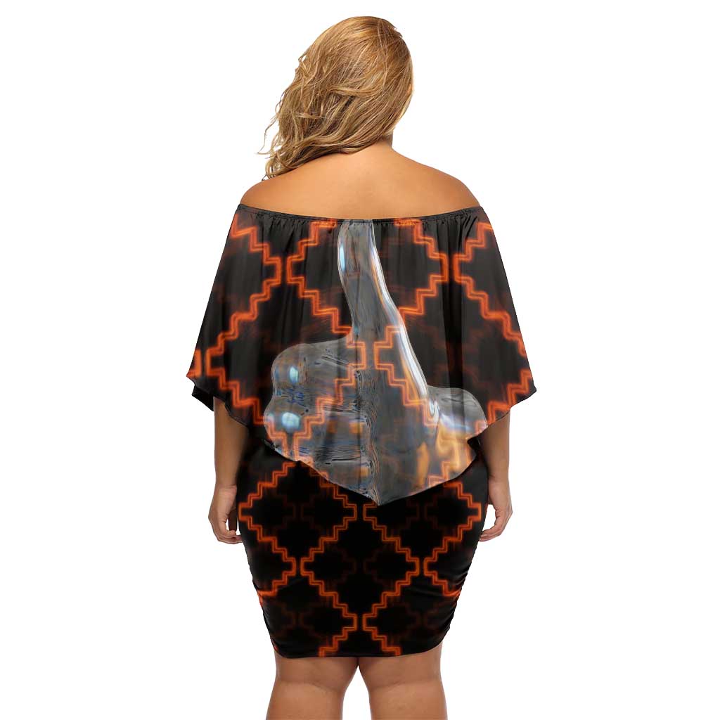 Tu Meke Maori New Zealand Slang Family Matching Off Shoulder Short Dress and Hawaiian Shirt with Glow Neon Step Style TS04 - Polynesian Pride
