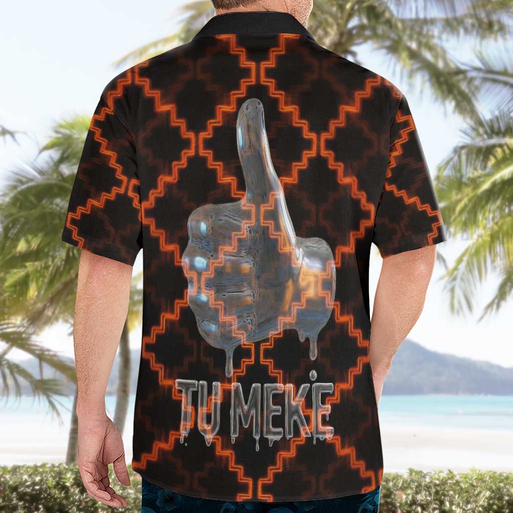 Tu Meke Maori New Zealand Slang Hawaiian Shirt with Glow Neon Step Style