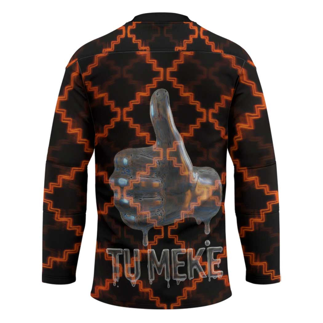 Tu Meke Maori New Zealand Slang Hockey Jersey with Glow Neon Step Style