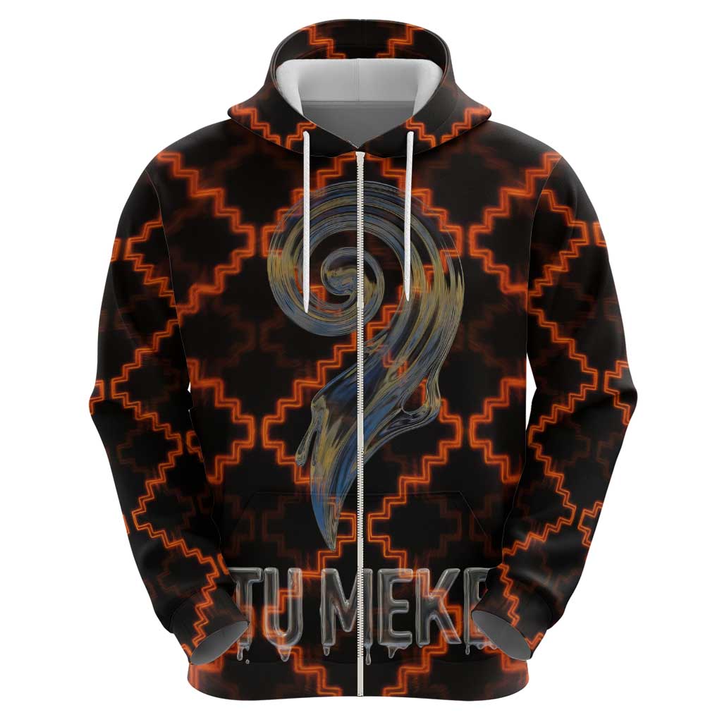 Tu Meke Maori New Zealand Slang Hoodie with Glow Neon Step Style