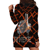 Tu Meke Maori New Zealand Slang Hoodie Dress with Glow Neon Step Style