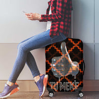 Tu Meke Maori New Zealand Slang Luggage Cover with Glow Neon Step Style