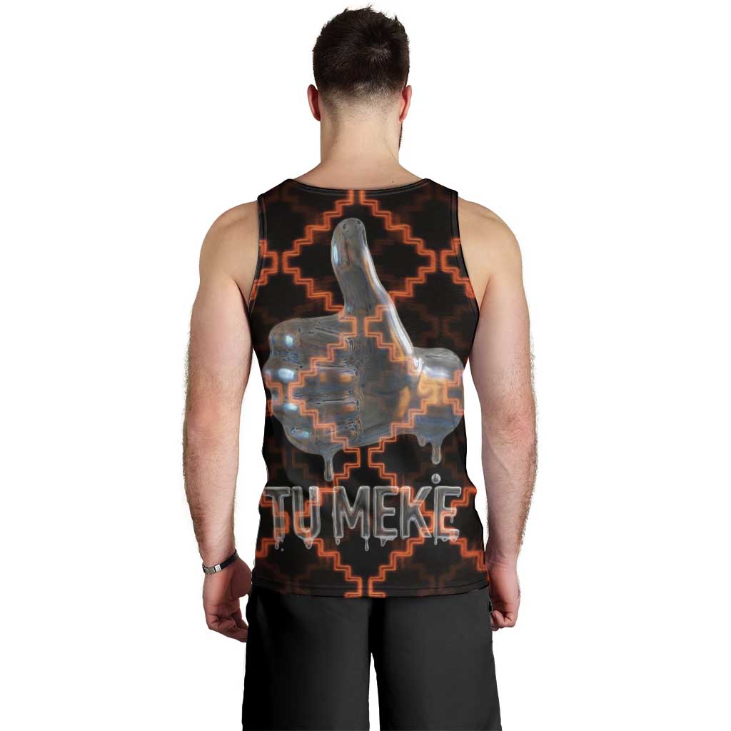 Tu Meke Maori New Zealand Slang Men Tank Top with Glow Neon Step Style