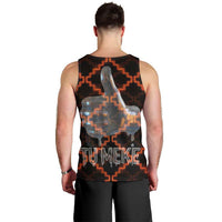 Tu Meke Maori New Zealand Slang Men Tank Top with Glow Neon Step Style