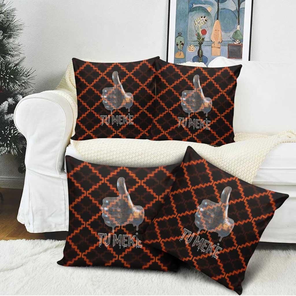 Tu Meke Maori New Zealand Slang Pillow Cover with Glow Neon Step Style