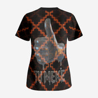 Tu Meke Maori New Zealand Slang Scrub Top with Glow Neon Step Style TS04 - Polynesian Pride