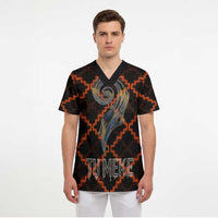 Tu Meke Maori New Zealand Slang Scrub Top with Glow Neon Step Style TS04 - Polynesian Pride