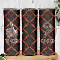 Tu Meke Maori New Zealand Slang Skinny Tumbler with Glow Neon Step Style