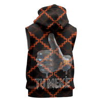 Tu Meke Maori New Zealand Slang Sleeveless Hoodie with Glow Neon Step Style