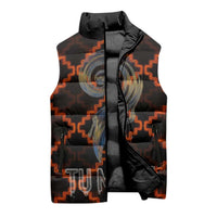 Tu Meke Maori New Zealand Slang Sleeveless Puffer Jacket with Glow Neon Step Style