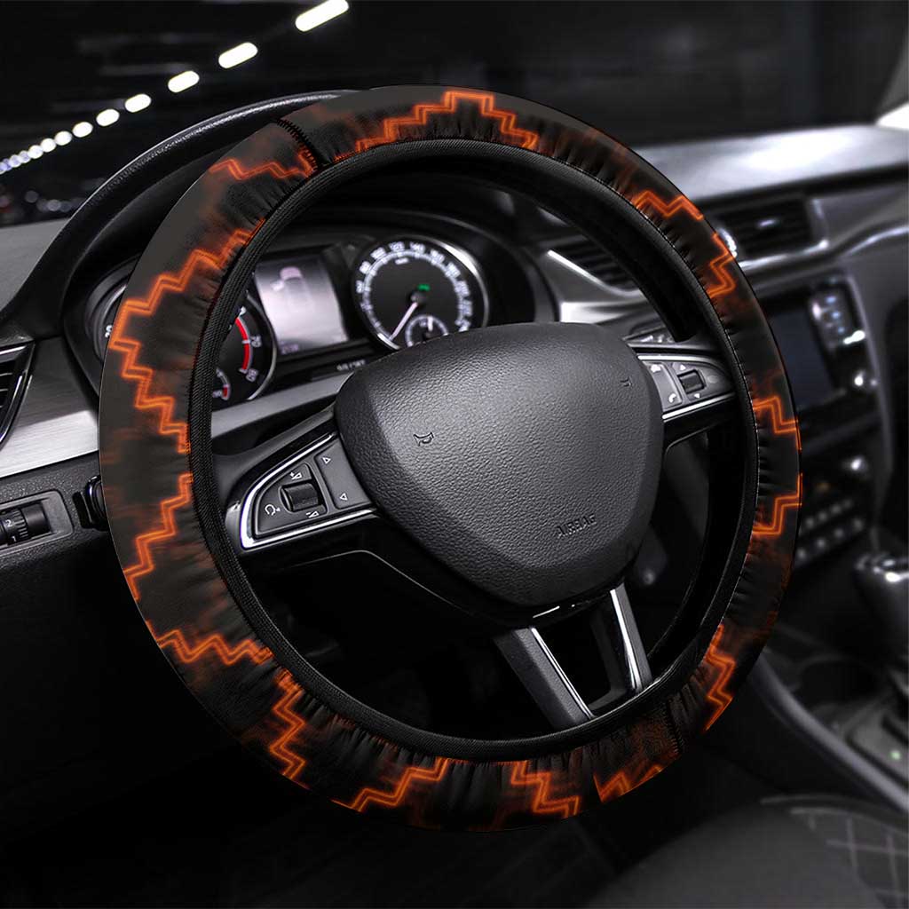 Tu Meke Maori New Zealand Slang Steering Wheel Cover with Glow Neon Step Style