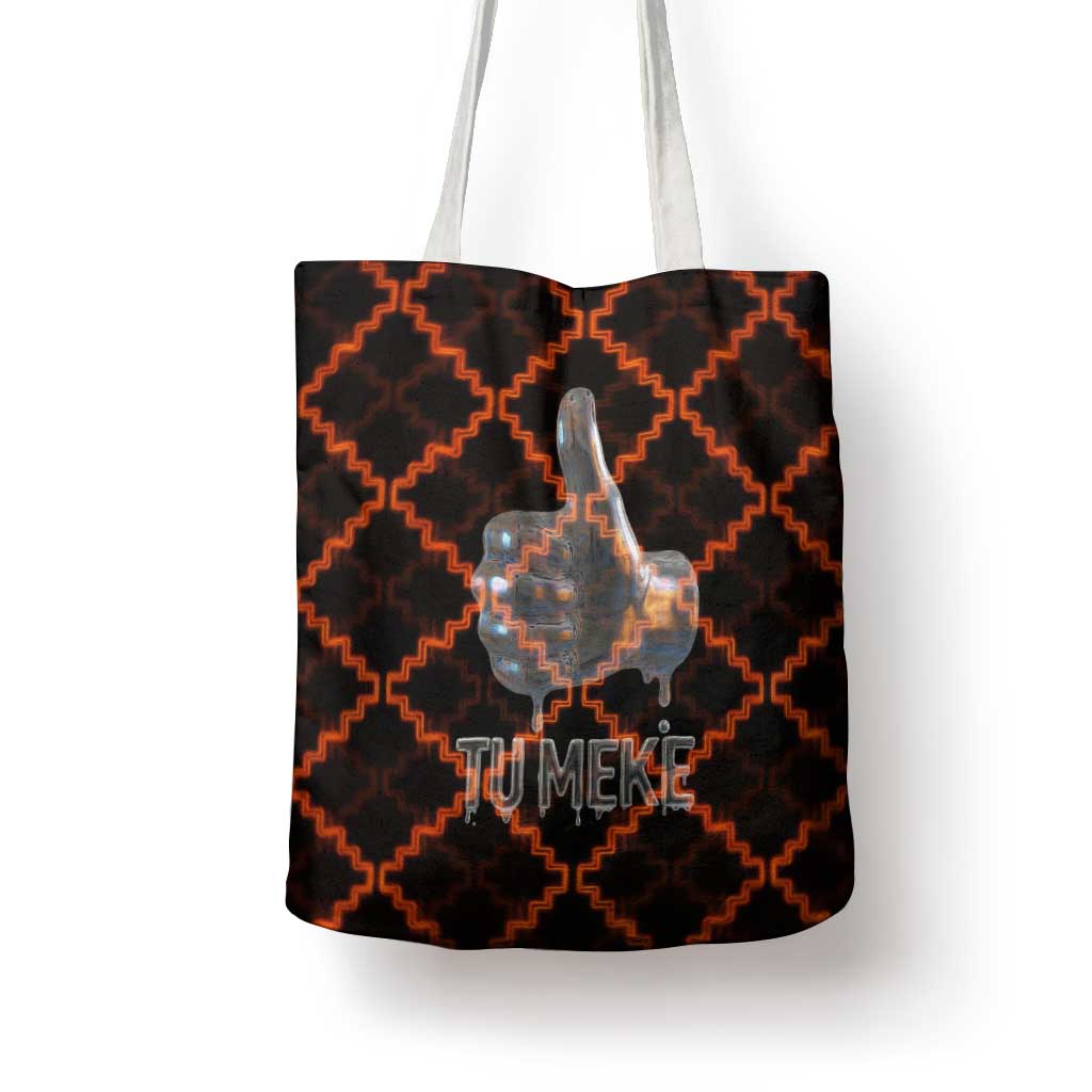 Tu Meke Maori New Zealand Slang Tote Bag with Glow Neon Step Style