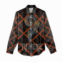 Tu Meke Maori New Zealand Slang Women Casual Shirt with Glow Neon Step Style