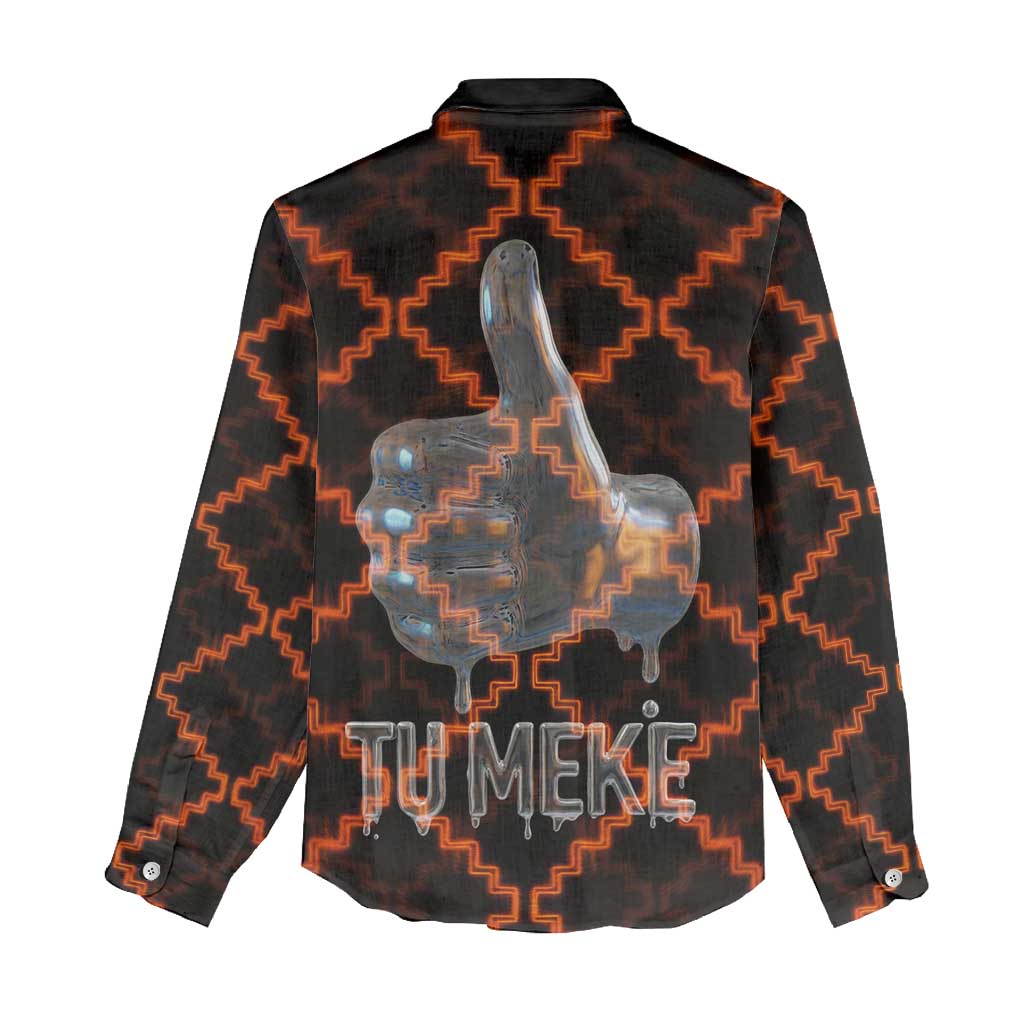 Tu Meke Maori New Zealand Slang Women Casual Shirt with Glow Neon Step Style